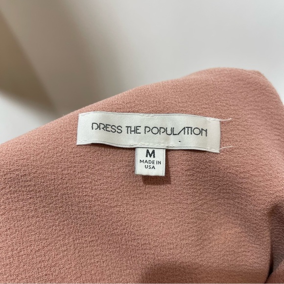 Dress the Population One-Shoulder Mauve Pink Midi Dress